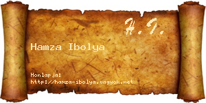 Hamza Ibolya névjegykártya